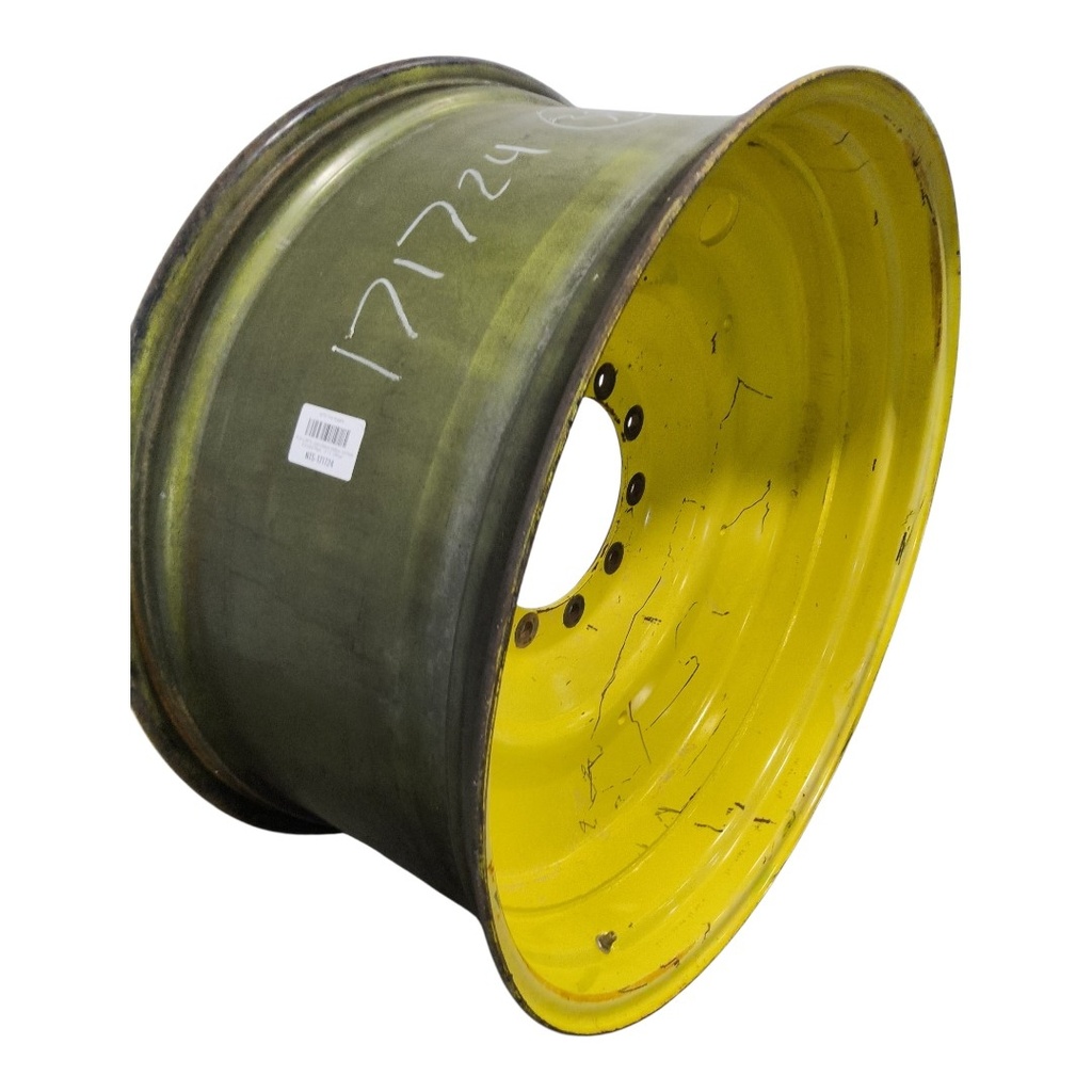 18"W x 38"D, John Deere Yellow 10-Hole Formed Plate , -3.12" Offset