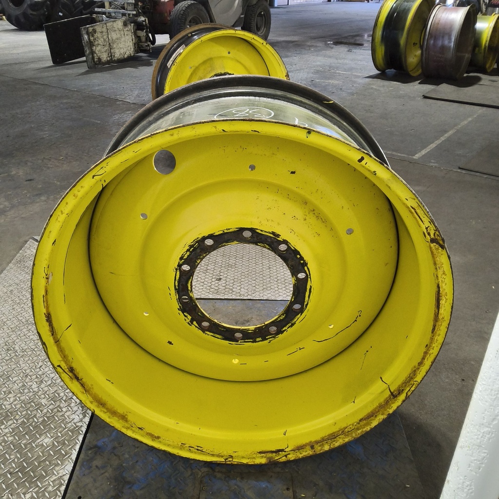 18"W x 38"D, John Deere Yellow 10-Hole Formed Plate , -3.12" Offset
