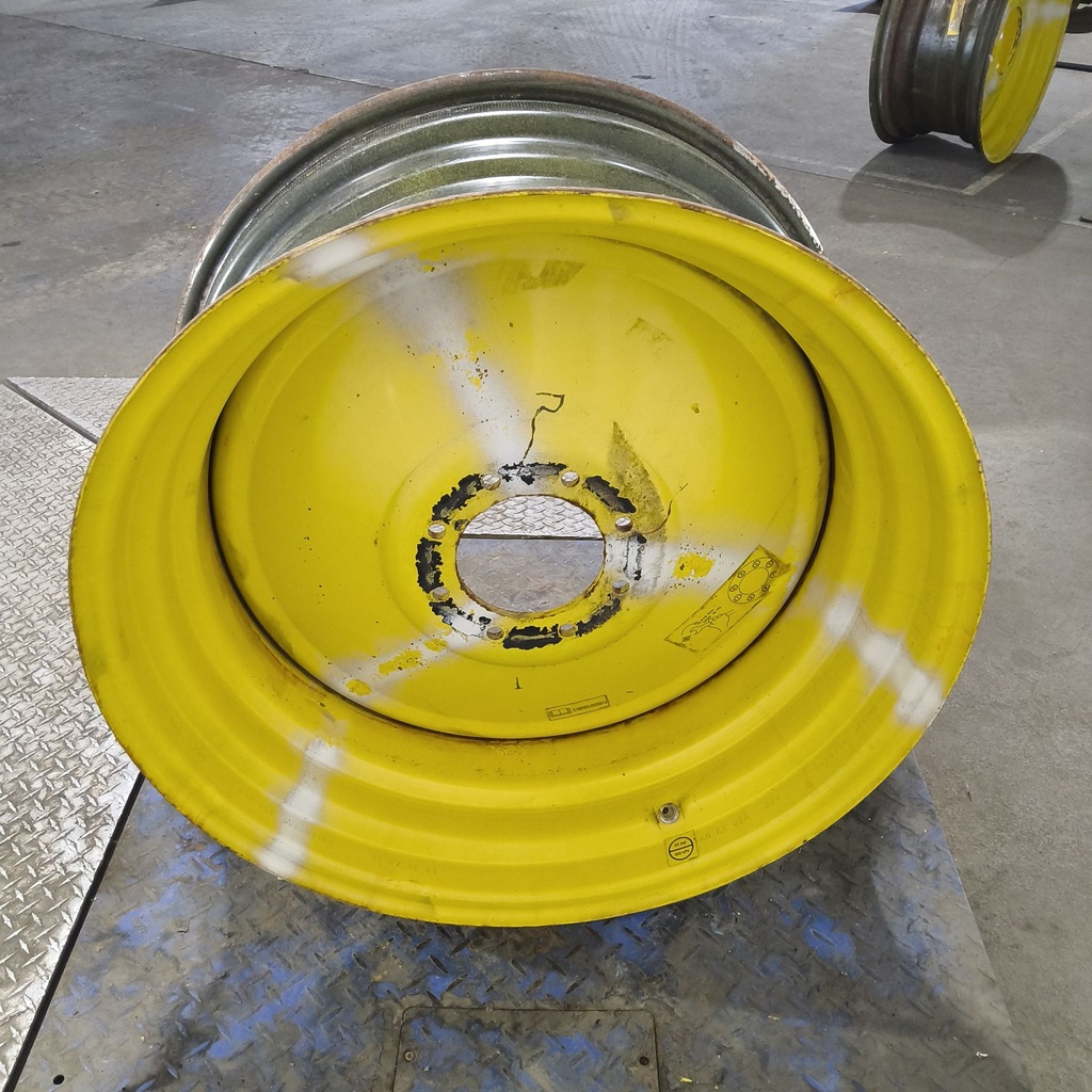 15"W x 30"D, John Deere Yellow 8-Hole Formed Plate , 2.5" Offset