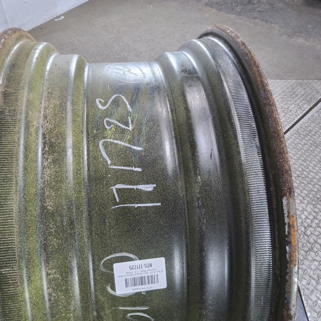 15"W x 30"D, John Deere Yellow 8-Hole Formed Plate , 2.5" Offset