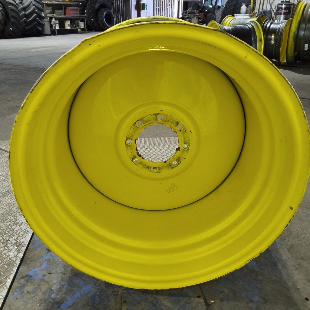 25"W x 30"D, John Deere Yellow 8-Hole Formed Plate , -2.44" Offset