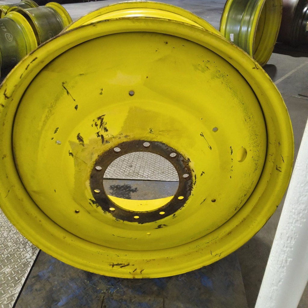 20"W x 42"D, John Deere Yellow 10-Hole Formed Plate , -12.38" Offset