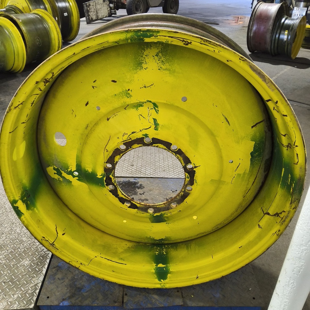 16"W x 42"D, John Deere Yellow 10-Hole Formed Plate , -5.62" Offset