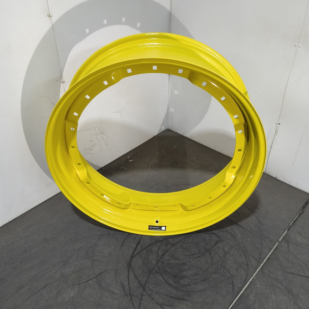 12"W x 38"D, John Deere Yellow 12-Hole Waffle Wheel (Groups of 3 bolts)