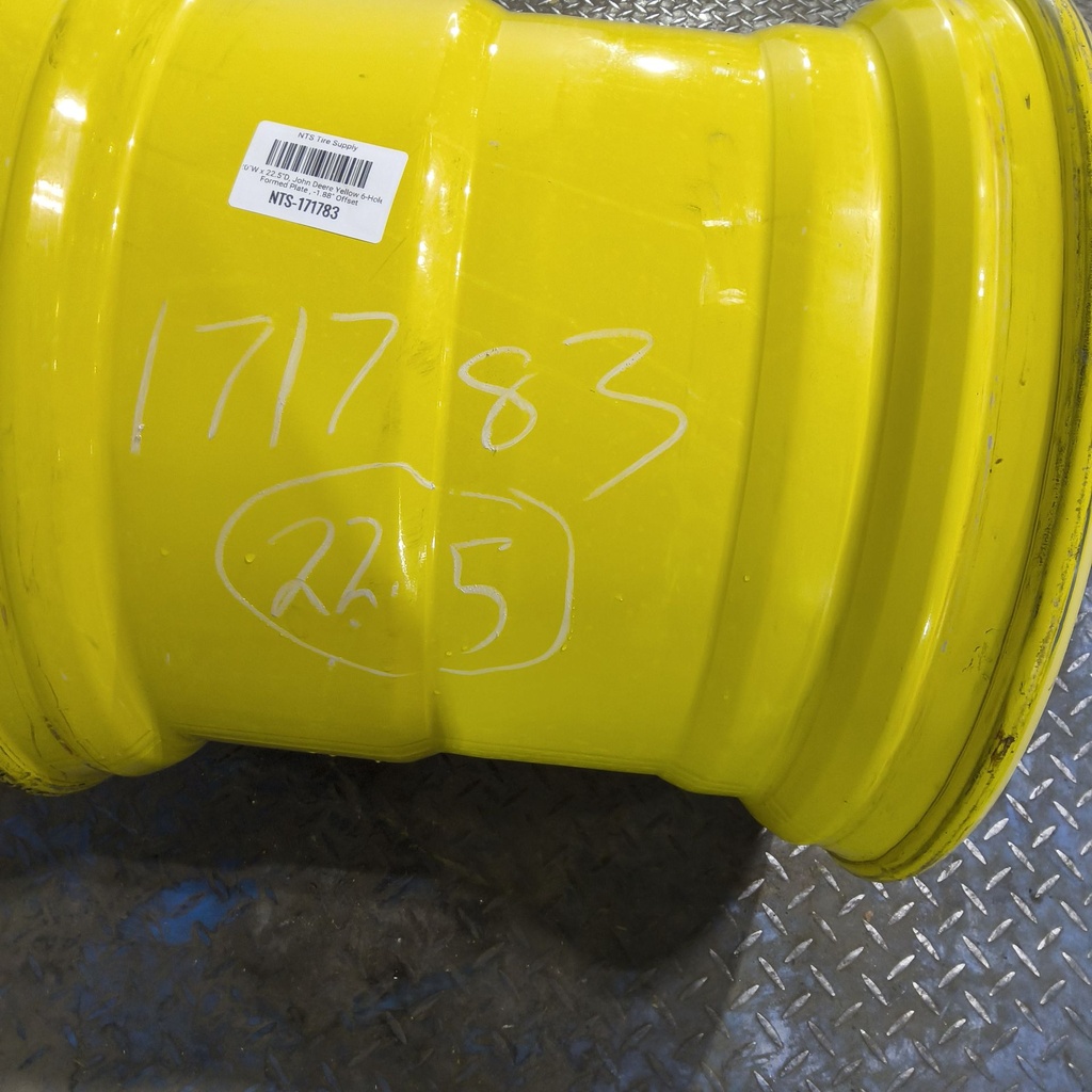 20"W x 22.5"D, John Deere Yellow 6-Hole Formed Plate , -1.88" Offset