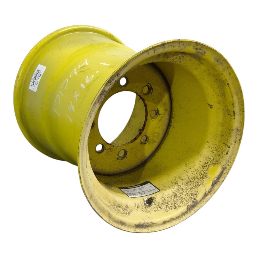 18"W x 16.1"D, John Deere Yellow 8-Hole Formed Plate , 0.94" Offset