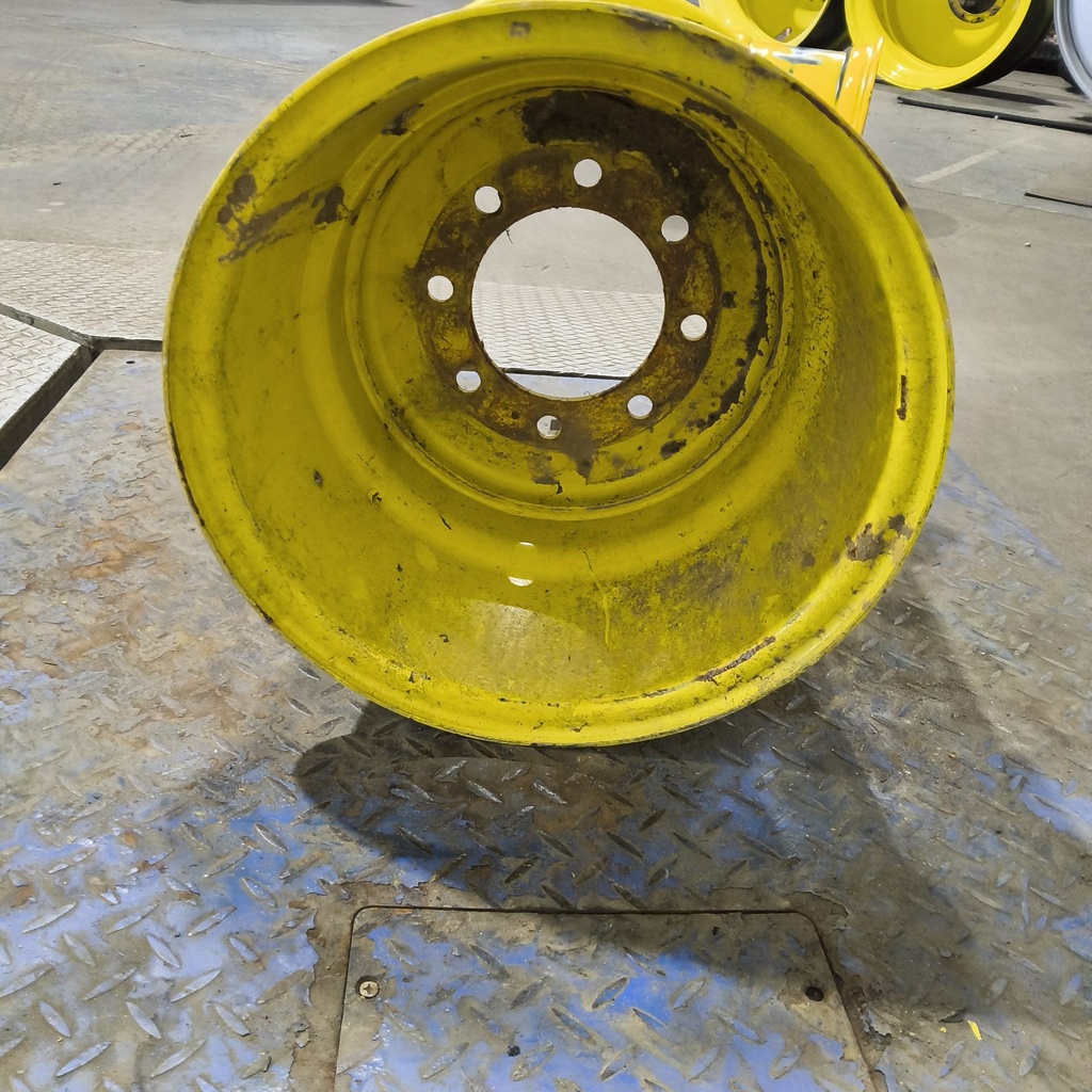 18"W x 16.1"D, John Deere Yellow 8-Hole Formed Plate , 0.94" Offset