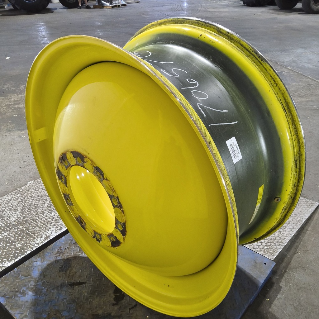18"W x 42"D, John Deere Yellow 10-Hole Dolly Dual , -13.38" Offset
