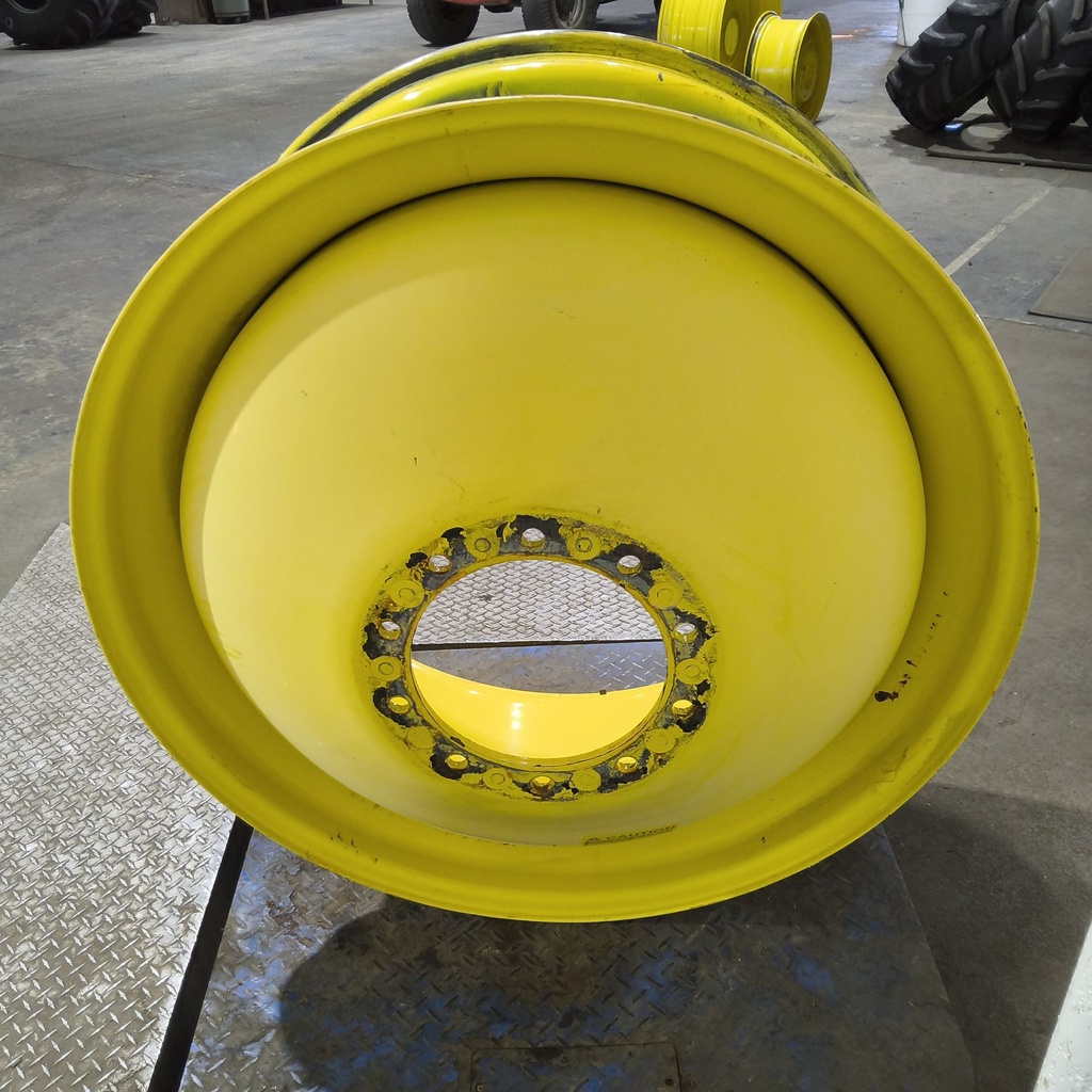 18"W x 42"D, John Deere Yellow 10-Hole Dolly Dual , -15.38" Offset