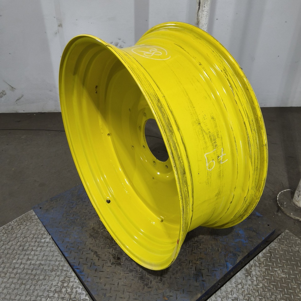 15"W x 38"D, John Deere Yellow 8-Hole Formed Plate , -2.81" Offset