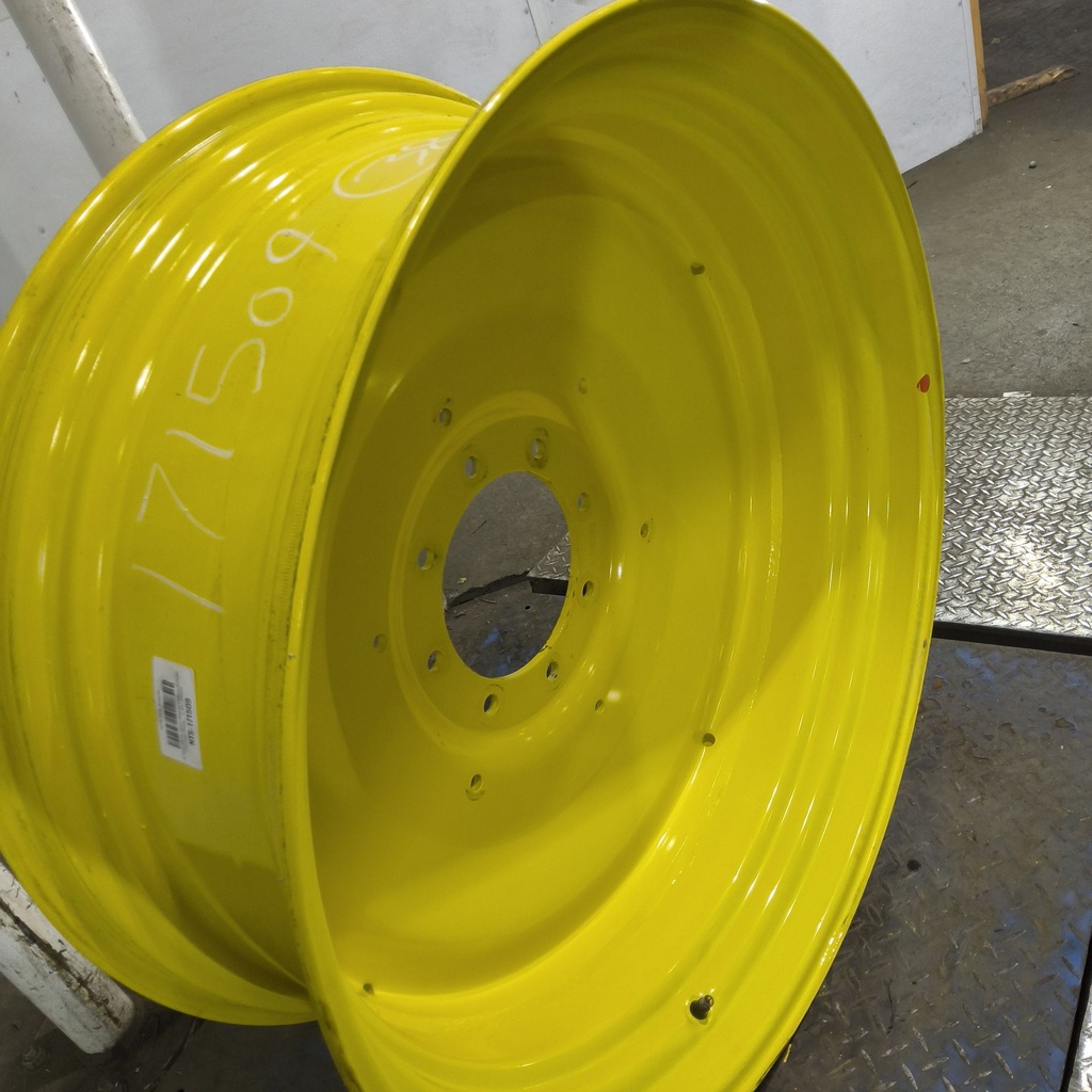 15"W x 38"D, John Deere Yellow 8-Hole Formed Plate , -2.81" Offset