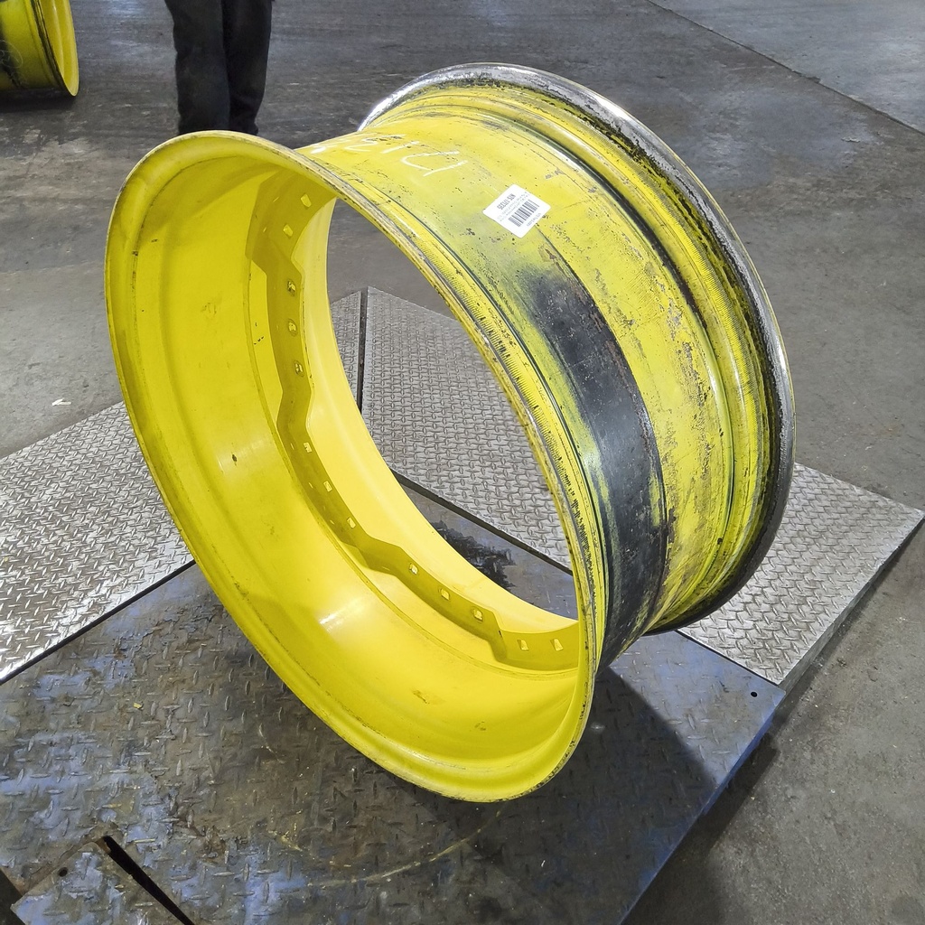 15"W x 34"D, John Deere Yellow 12-Hole Waffle Wheel (Groups of 3 bolts)