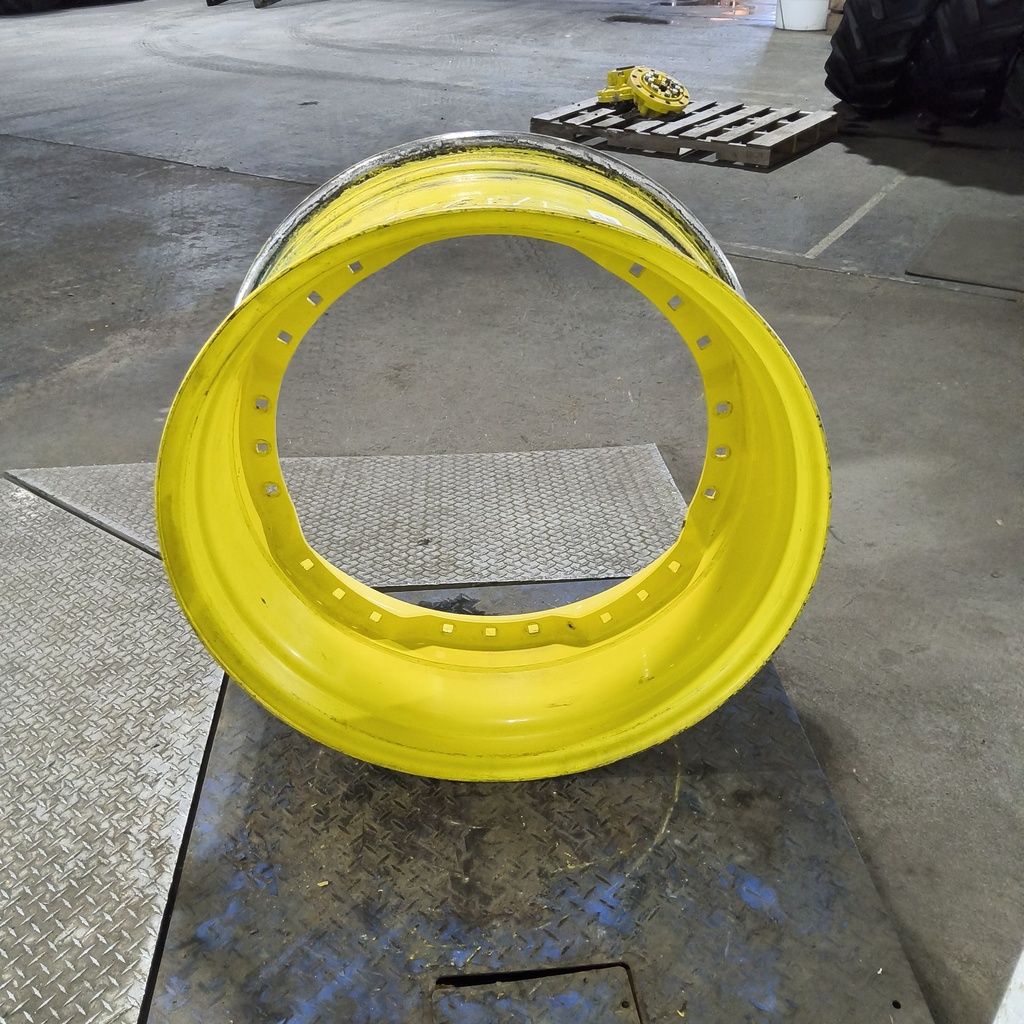 15"W x 34"D, John Deere Yellow 12-Hole Waffle Wheel (Groups of 3 bolts)