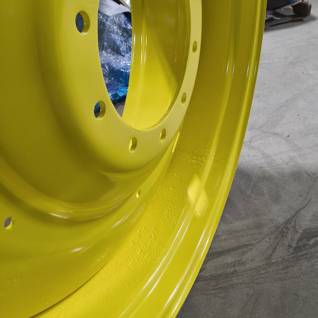 16"W x 42"D, John Deere Yellow 10-Hole Formed Plate , -6.88" Offset