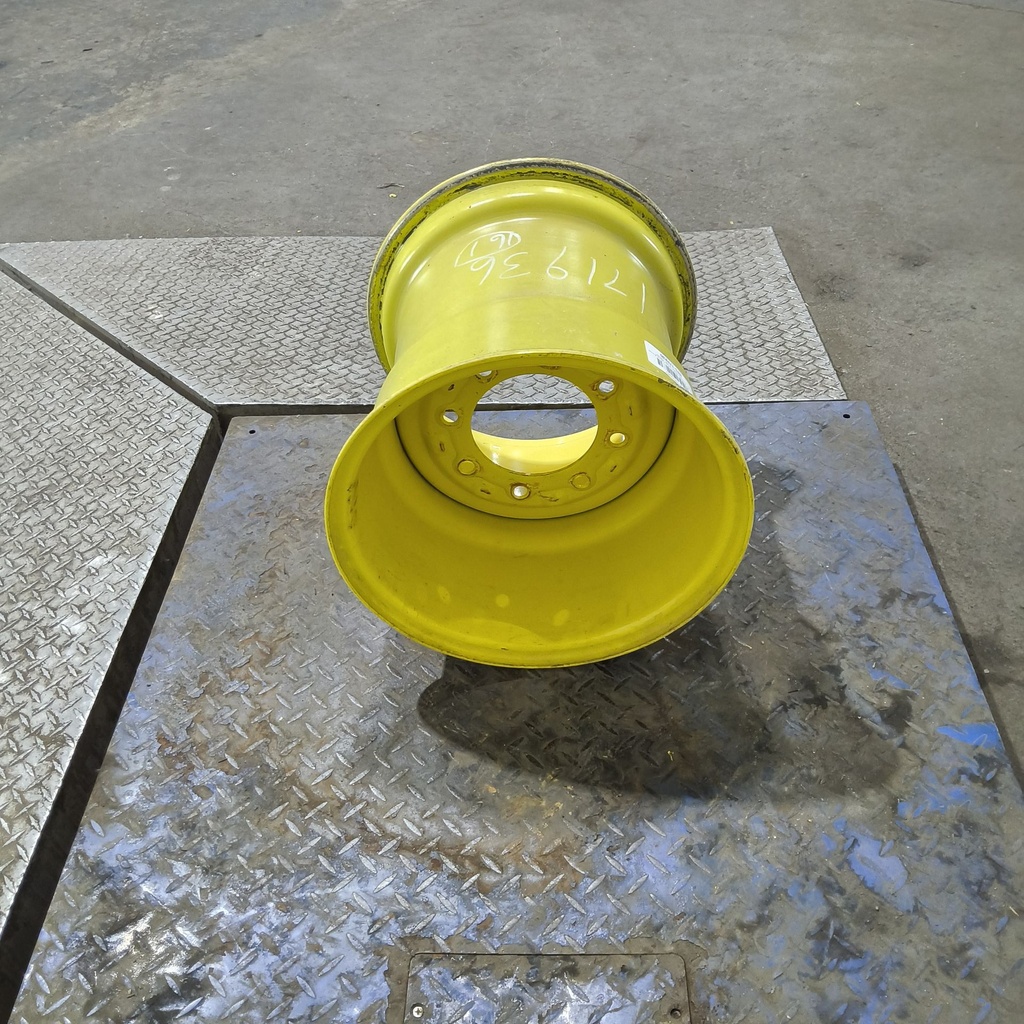 16"W x 16.1"D, John Deere Yellow 8-Hole Formed Plate , -0.88" Offset