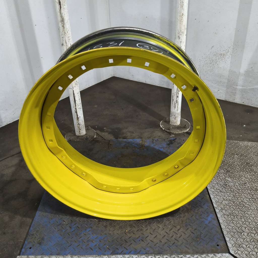 15"W x 34"D, John Deere Yellow 12-Hole Waffle Wheel (Groups of 3 bolts)