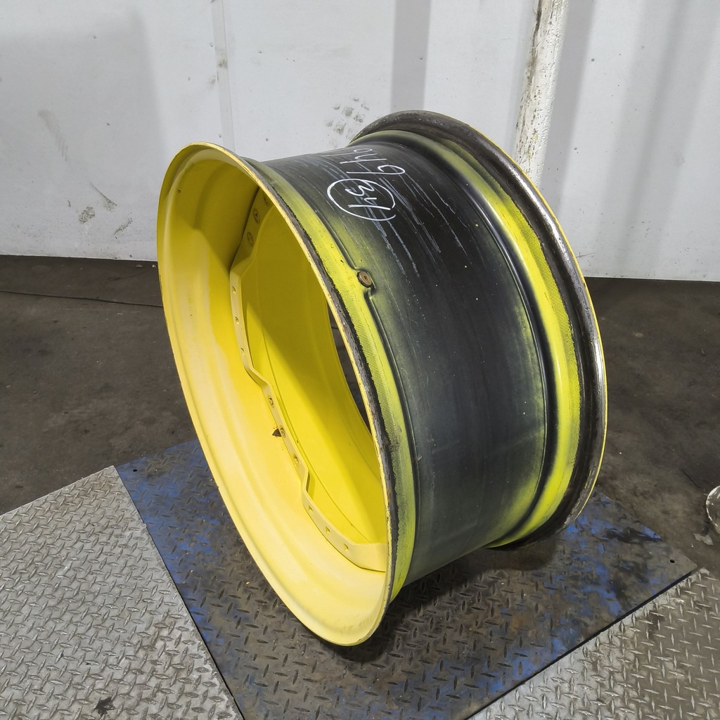 15"W x 34"D, John Deere Yellow 12-Hole Waffle Wheel (Groups of 3 bolts)