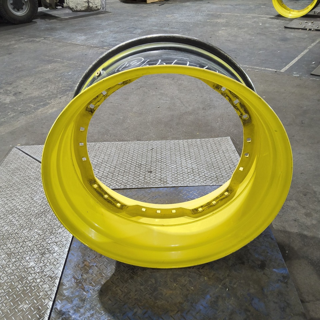 15"W x 34"D, John Deere Yellow 12-Hole Waffle Wheel (Groups of 3 bolts)