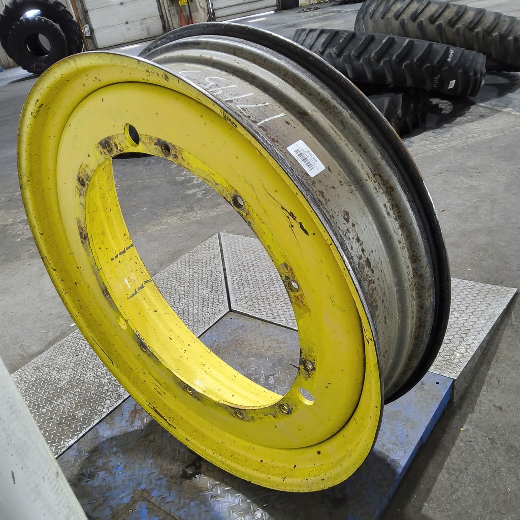 12"W x 46"D, John Deere Yellow 12-Hole Stub Disc , -4.25" Offset