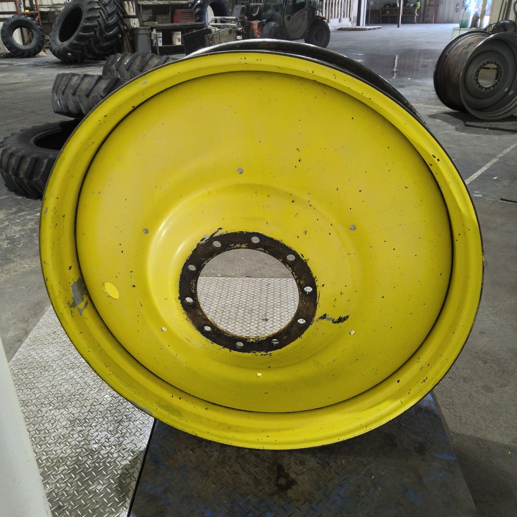 13"W x 46"D, John Deere Yellow 10-Hole Formed Plate , -9.25" Offset