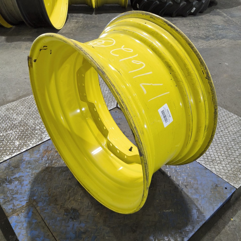 15"W x 30"D, John Deere Yellow 12-Hole Waffle Wheel (Groups of 3 bolts)