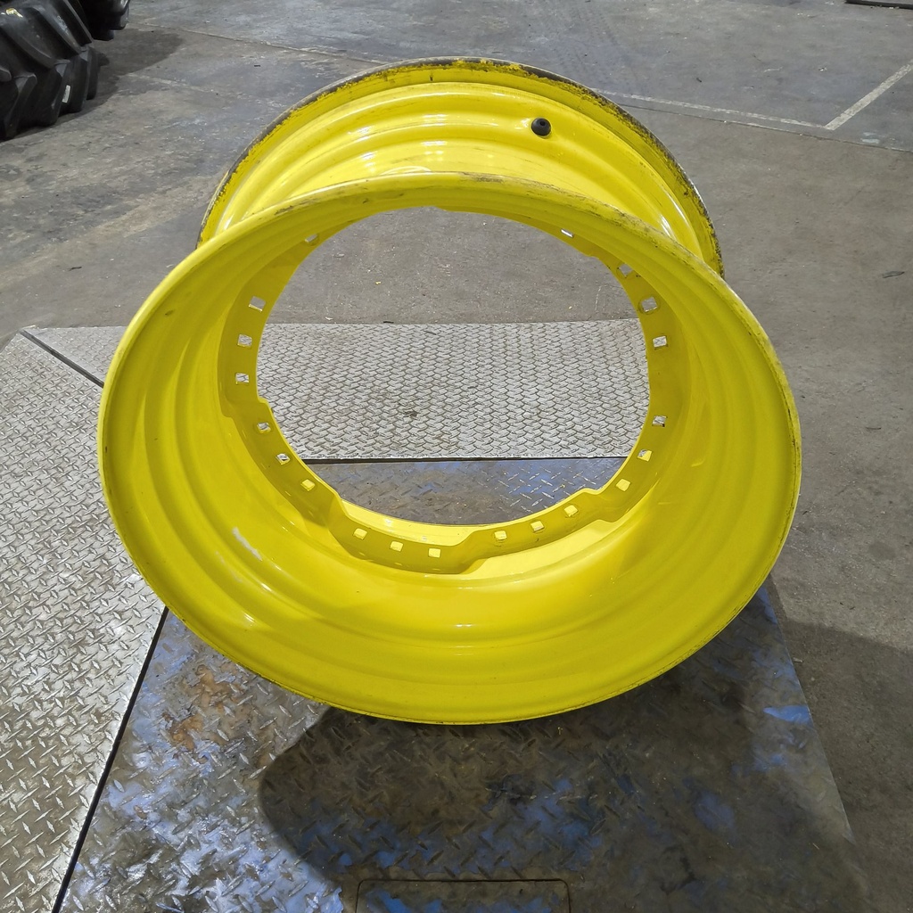 15"W x 30"D, John Deere Yellow 12-Hole Waffle Wheel (Groups of 3 bolts)