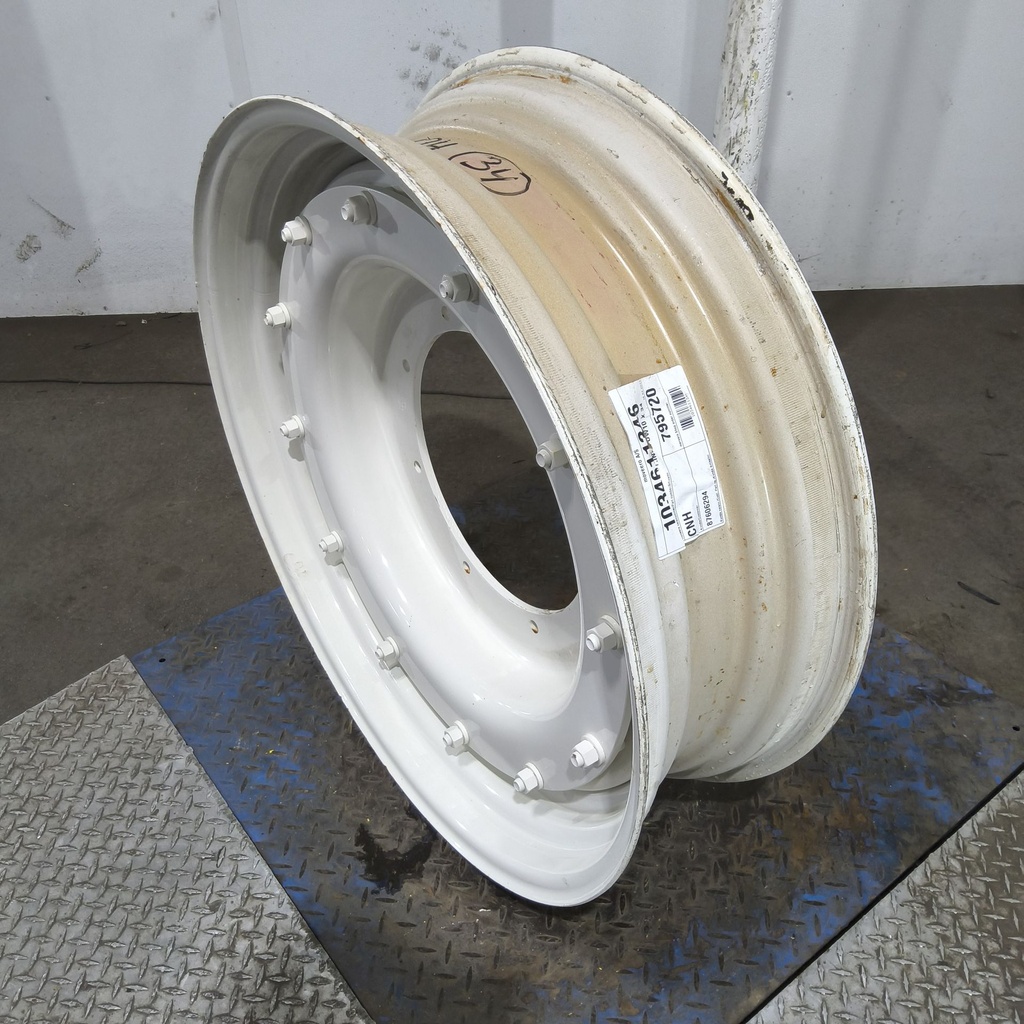 10"W x 34"D, Ford / New Holland White 12-Hole Stub Disc , 1.38" Offset