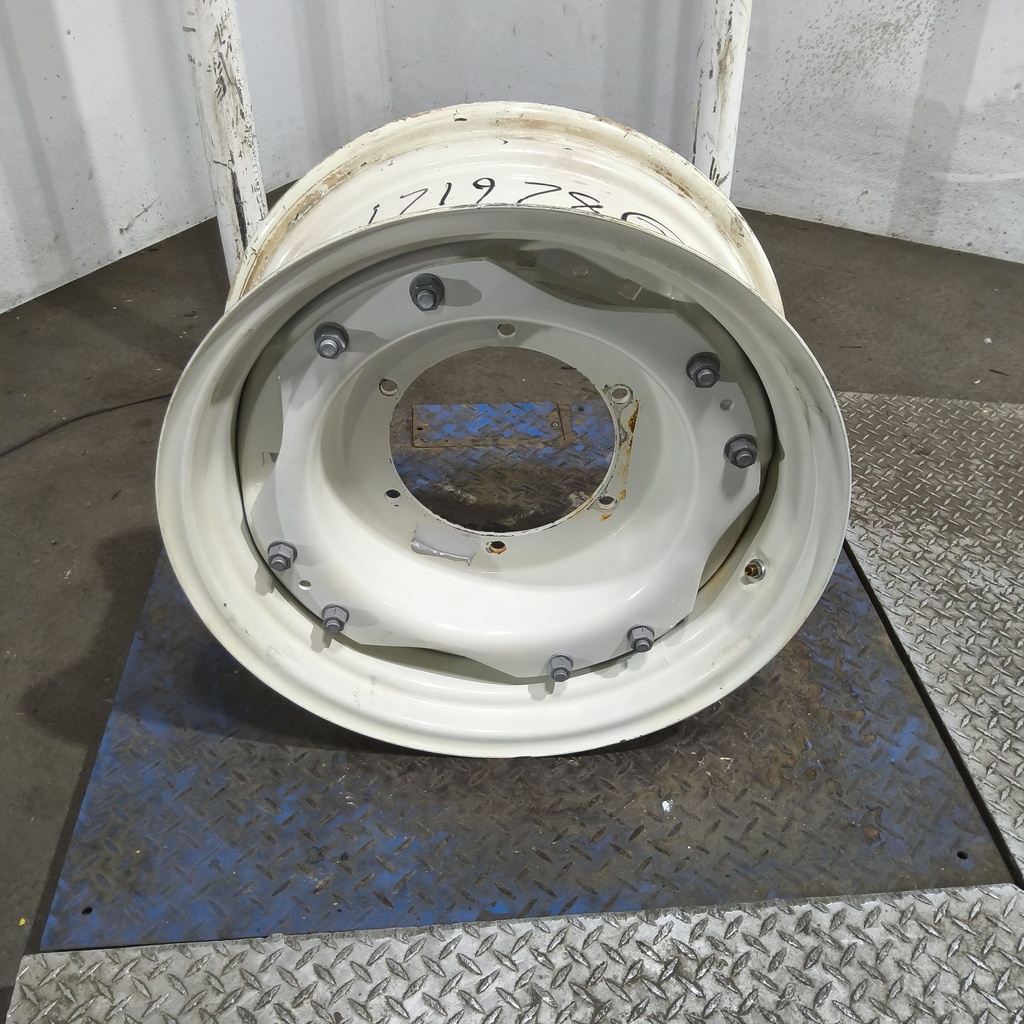 10"W x 24"D, Ford / New Holland White 8-Hole Waffle Wheel (Groups of 2 Bolts)