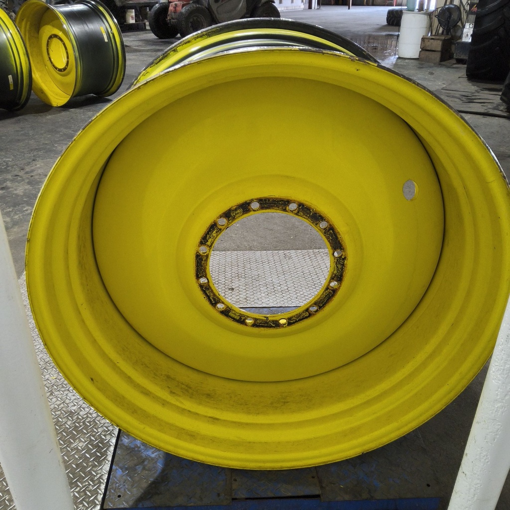 28"W x 46"D, John Deere Yellow 12-Hole Formed Plate Sprayer , -7.12" Offset