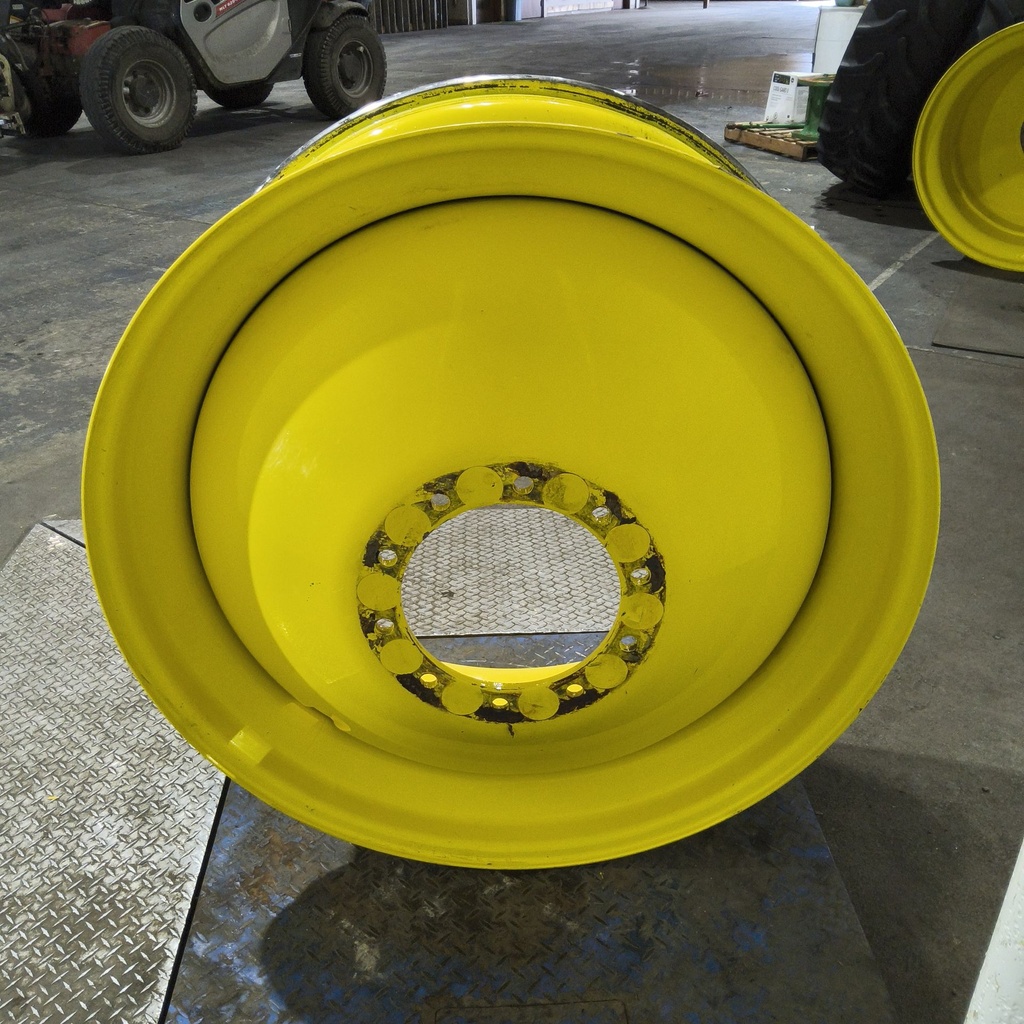 18"W x 42"D, John Deere Yellow 10-Hole Dolly Dual , -13.38" Offset