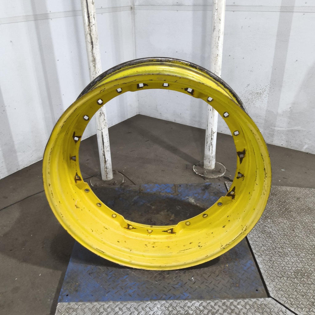 12"W x 38"D, John Deere Yellow 12-Hole Waffle Wheel (Groups of 3 bolts)