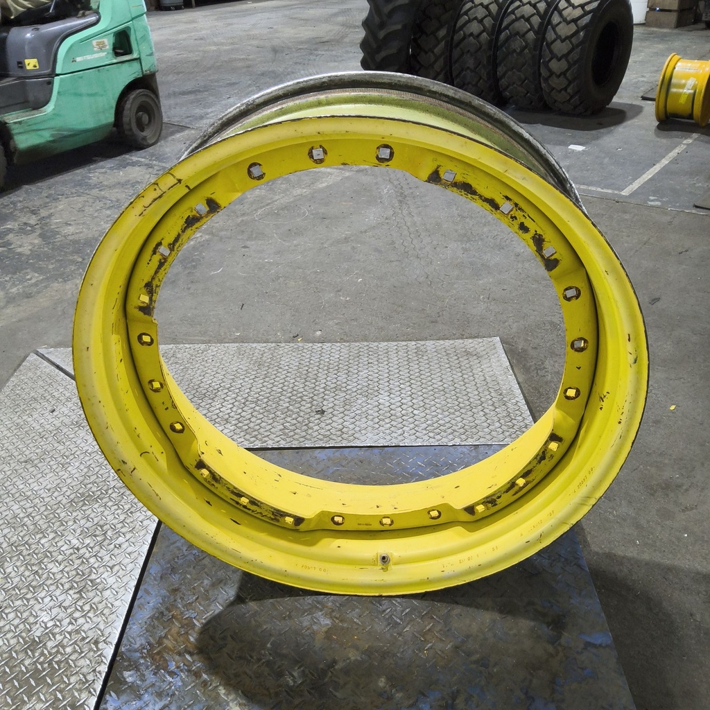 12"W x 38"D, John Deere Yellow 12-Hole Waffle Wheel (Groups of 3 bolts)