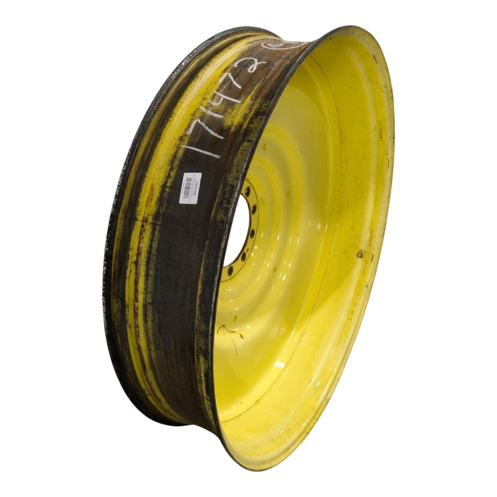 12"W x 54"D, John Deere Yellow 10-Hole Formed Plate , -9.25" Offset
