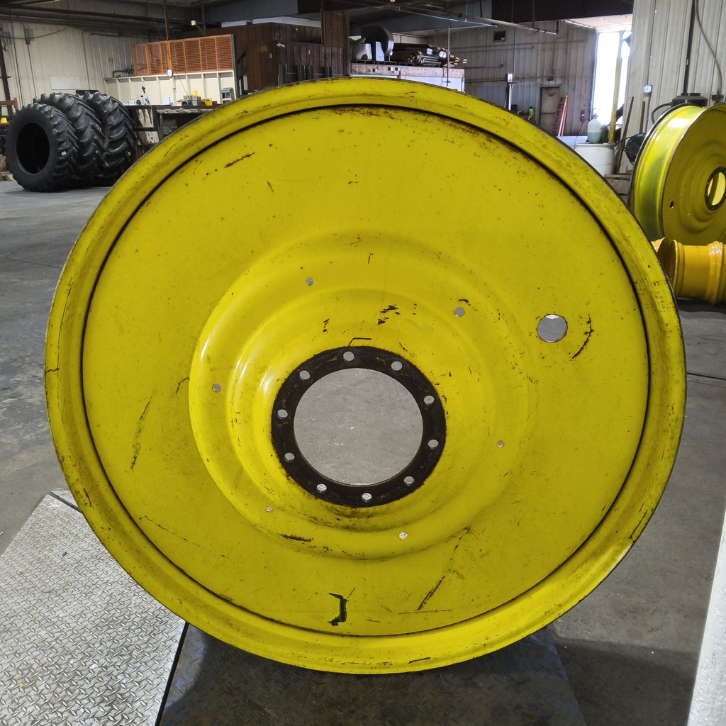 12"W x 54"D, John Deere Yellow 10-Hole Formed Plate , -9.25" Offset