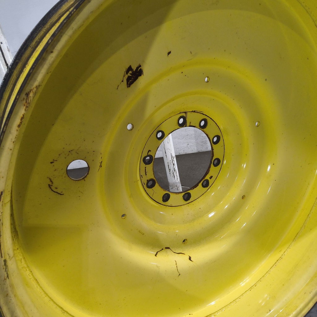 12"W x 54"D, John Deere Yellow 10-Hole Formed Plate , -9.25" Offset