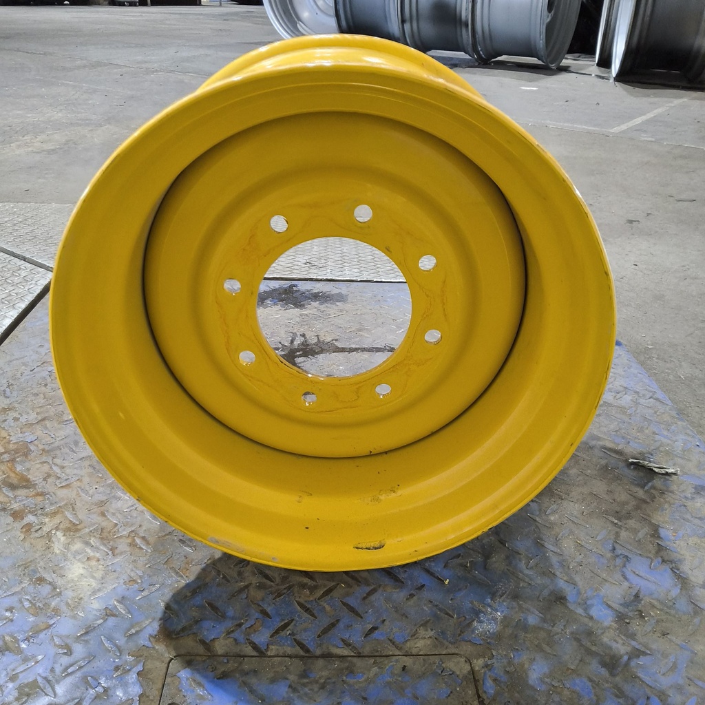 10.5"W x 17.5"D, Industrial Yellow 8-Hole Flat Plate , -0.25" Offset