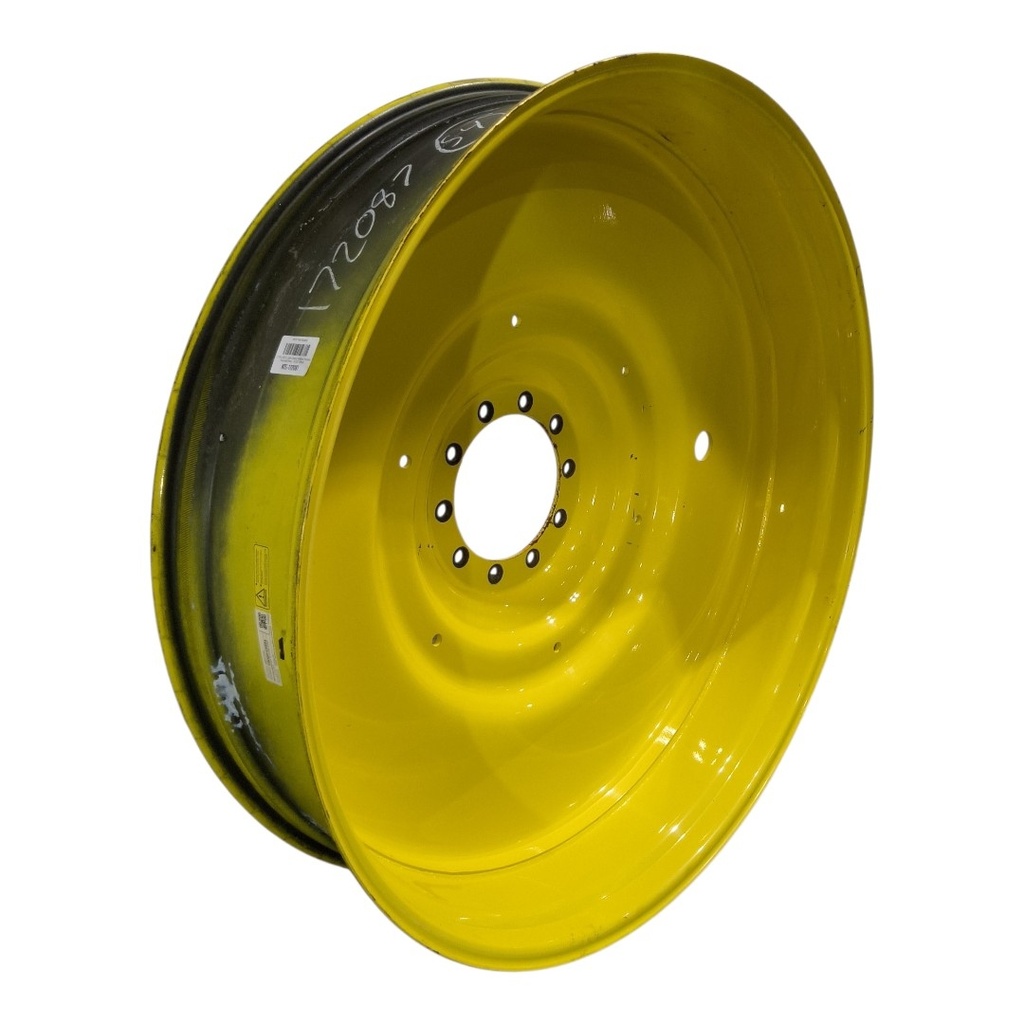 12"W x 54"D, John Deere Yellow 10-Hole Formed Plate , -9.25" Offset