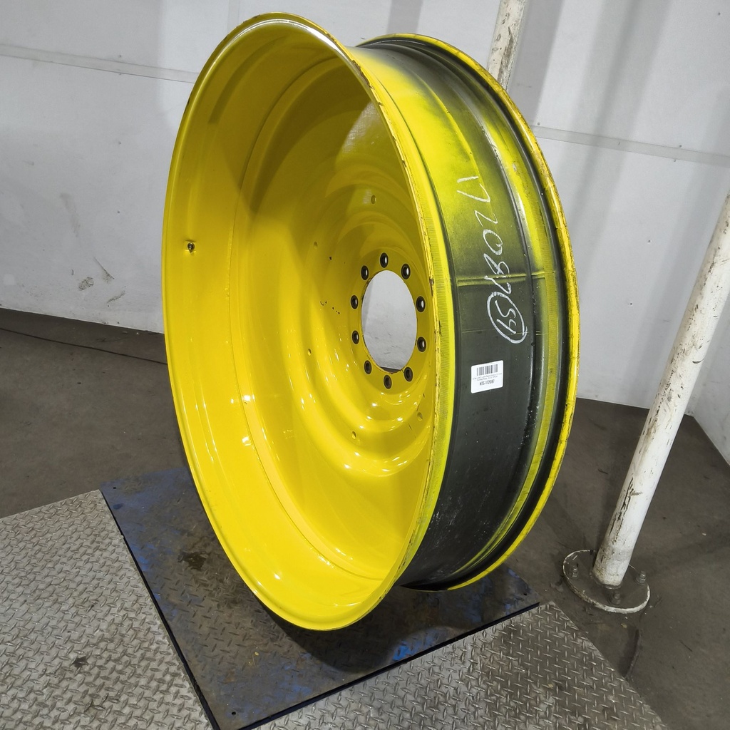 12"W x 54"D, John Deere Yellow 10-Hole Formed Plate , -9.25" Offset