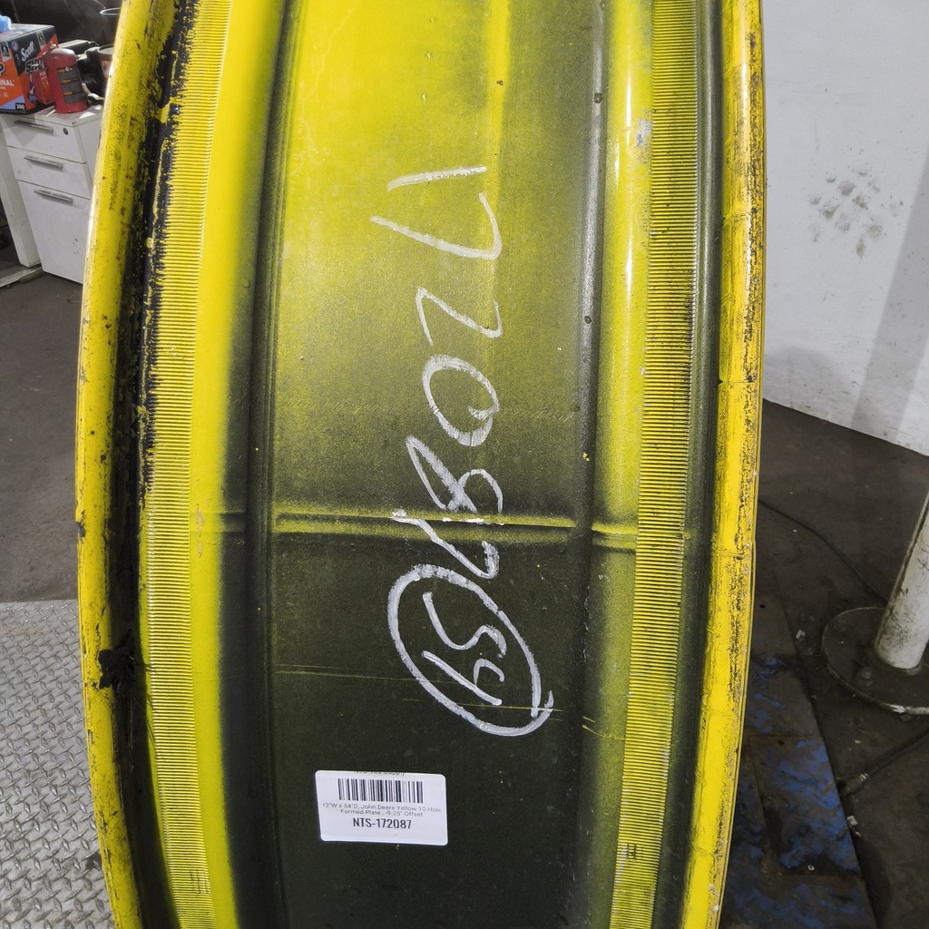 12"W x 54"D, John Deere Yellow 10-Hole Formed Plate , -9.25" Offset