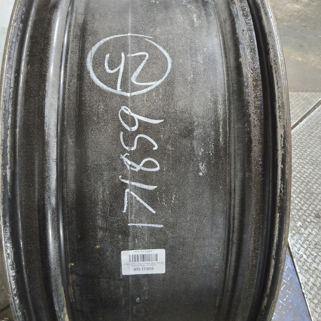 16"W x 42"D, Case IH Silver Mist 10-Hole Formed Plate , -9" Offset