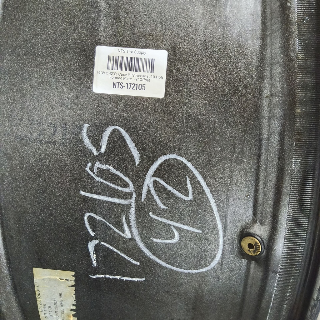 16"W x 42"D, Case IH Silver Mist 10-Hole Formed Plate , -9" Offset