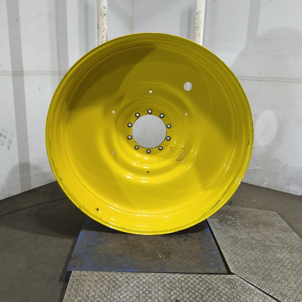 12"W x 54"D, John Deere Yellow 10-Hole Formed Plate , -9.12" Offset