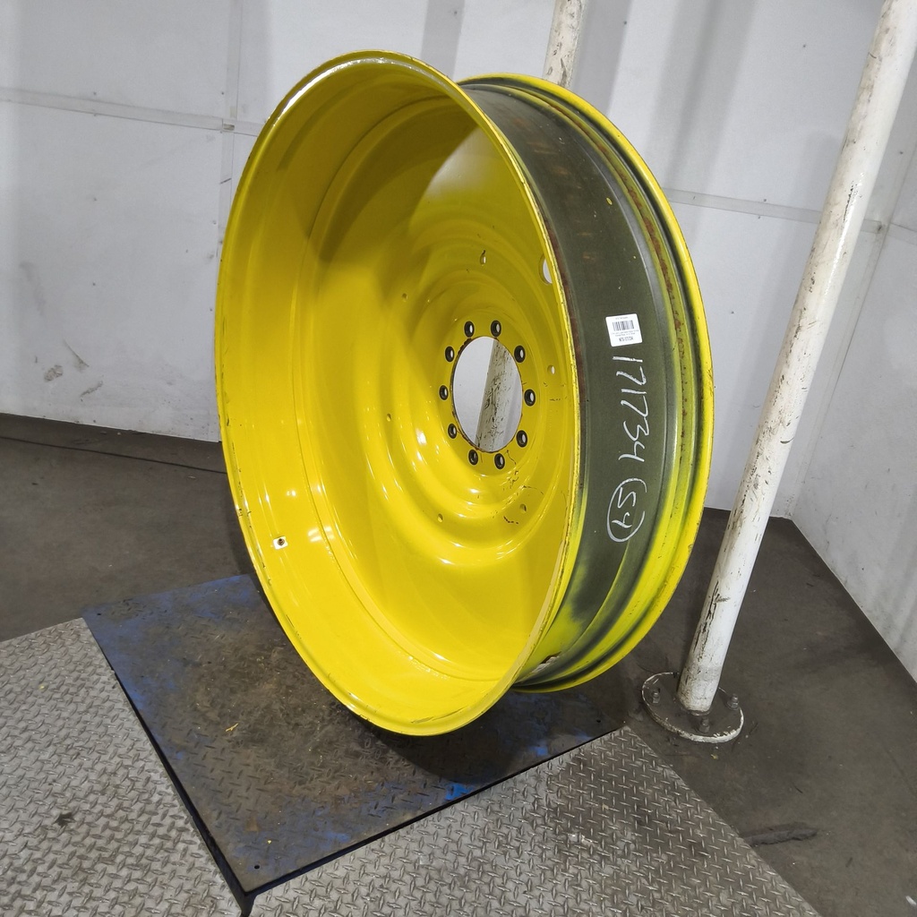 12"W x 54"D, John Deere Yellow 10-Hole Formed Plate , -9.12" Offset