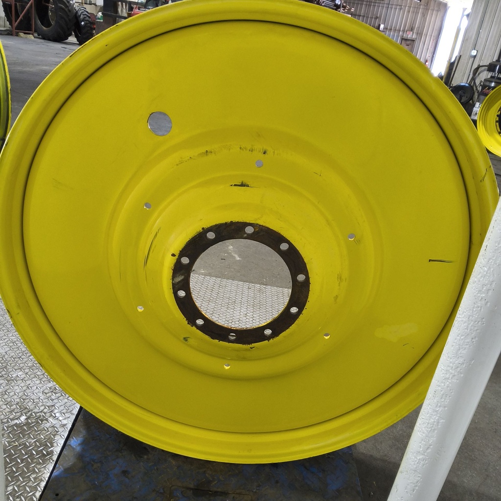 12"W x 54"D, John Deere Yellow 10-Hole Formed Plate , -9.12" Offset