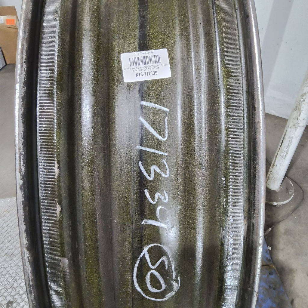 12"W x 50"D, John Deere Yellow 12-Hole Stub Disc , -3.12" Offset