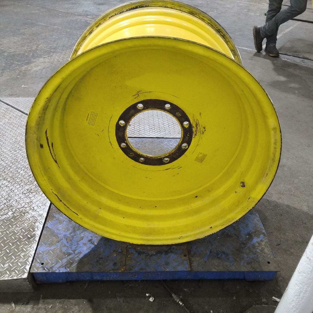 21"W x 32"D, John Deere Yellow 8-Hole Formed Plate , -3.25" Offset