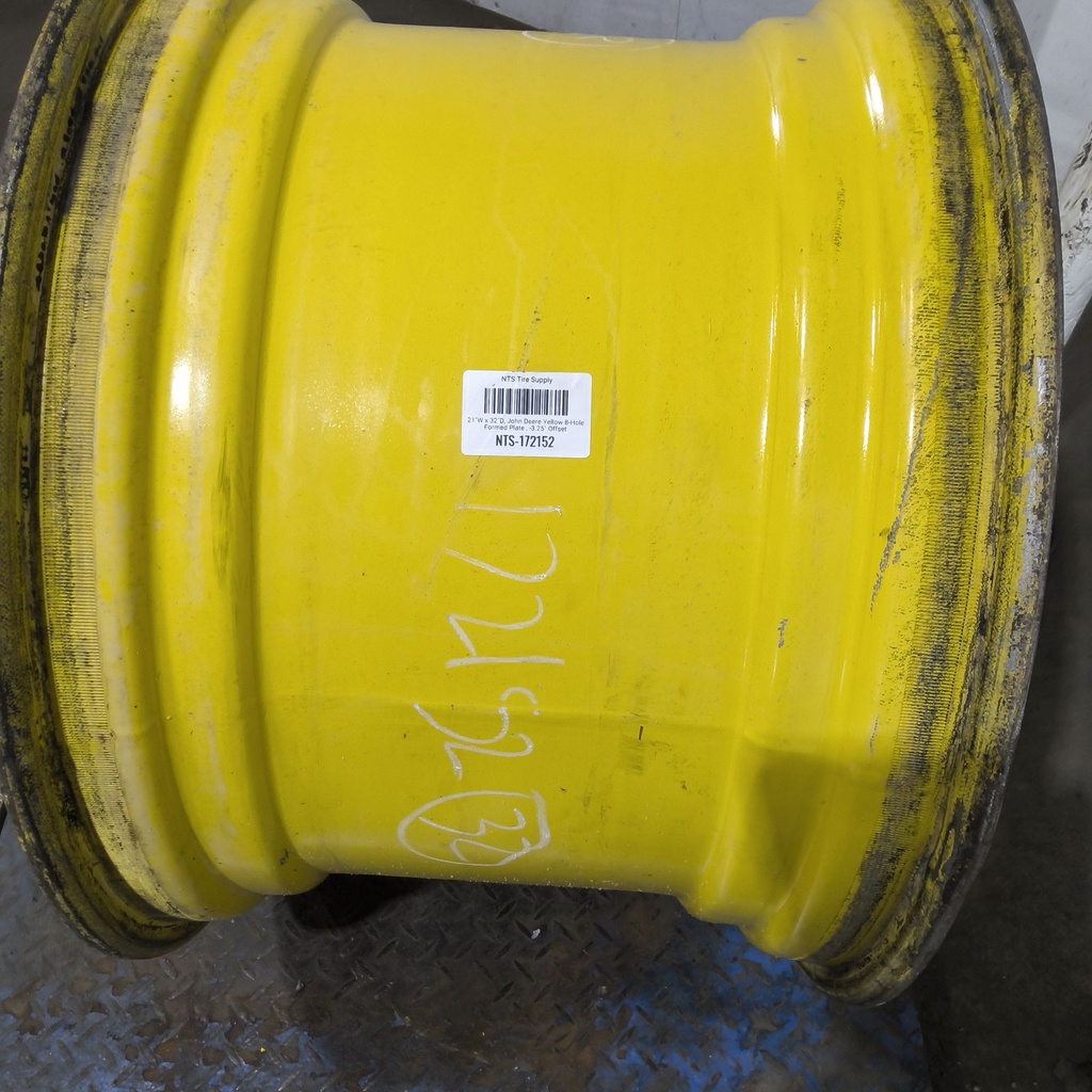 21"W x 32"D, John Deere Yellow 8-Hole Formed Plate , -3.25" Offset