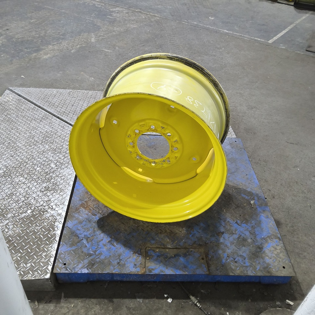 15"W x 24"D, John Deere Yellow 8-Hole Formed Plate , -2.12" Offset