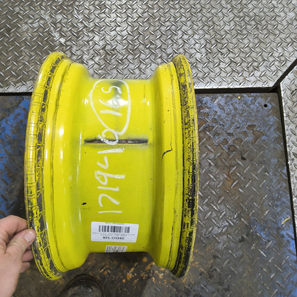 8.25"W x 16.5"D, John Deere Yellow 6-Hole Implement , 1.5" Offset