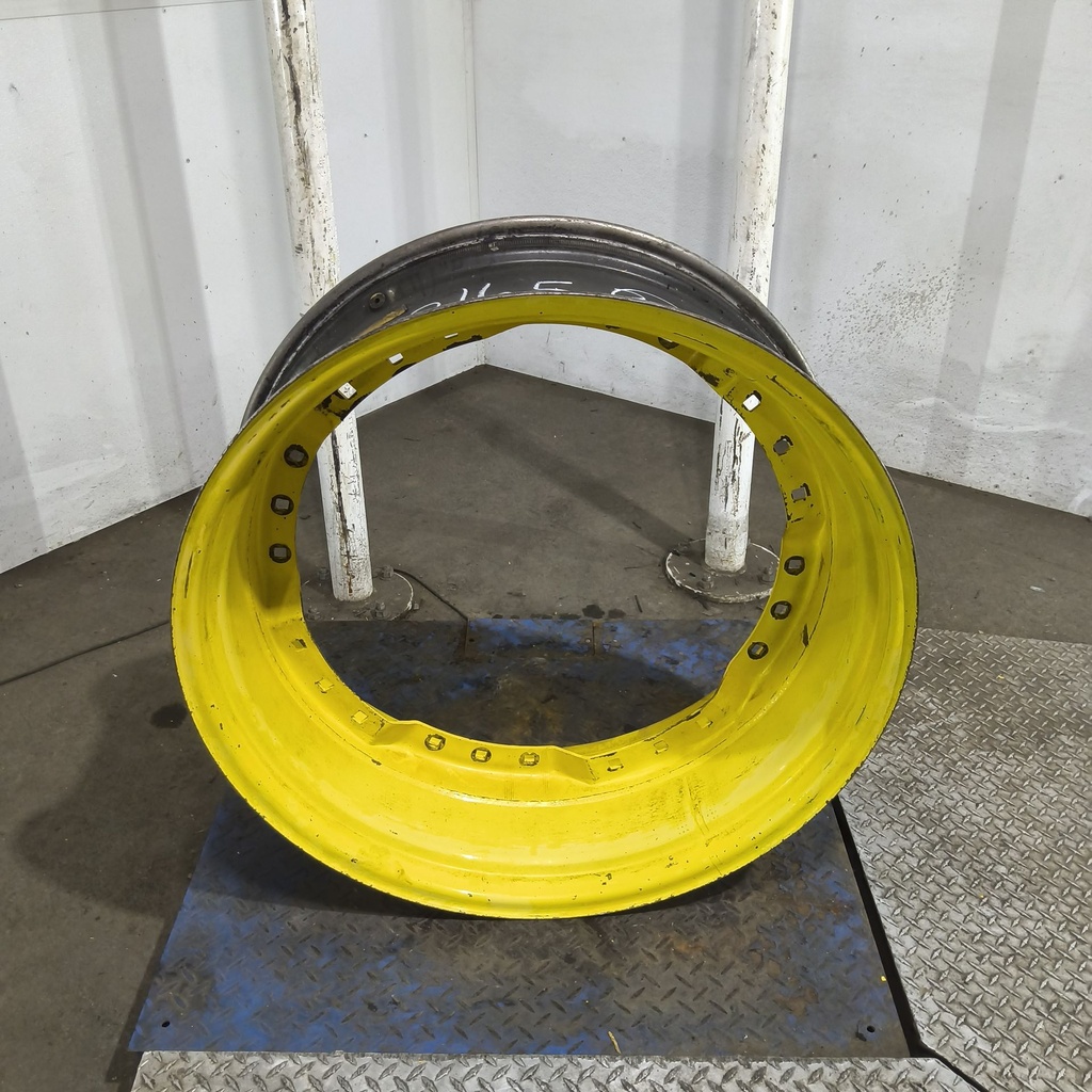 13"W x 34"D, John Deere Yellow 12-Hole Waffle Wheel (Groups of 3 bolts)